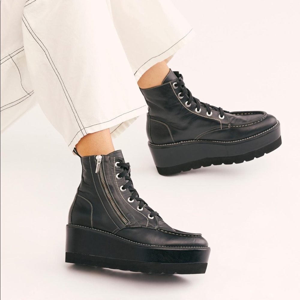 NWOB Free People Maverick Wedge Boots (US 6to 6.5)